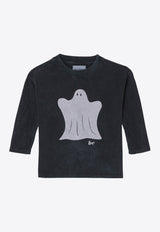 Bobo Choses Boys Washed-Effect Ghost Print T-shirt Black B224AC021CO/P_BOBO-001