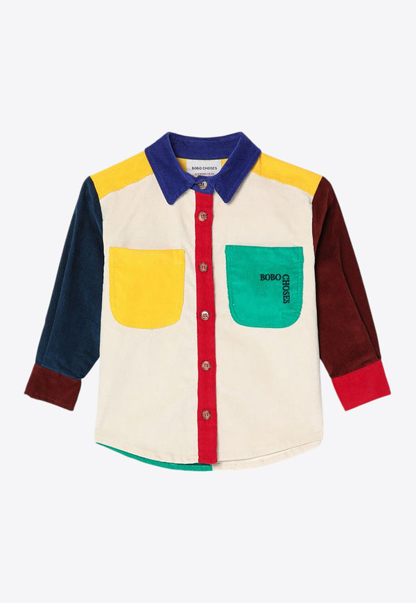 Bobo Choses Boys Colorblocked Corduroy Shirt  Multicolor B224AC031CO/P_BOBO-991