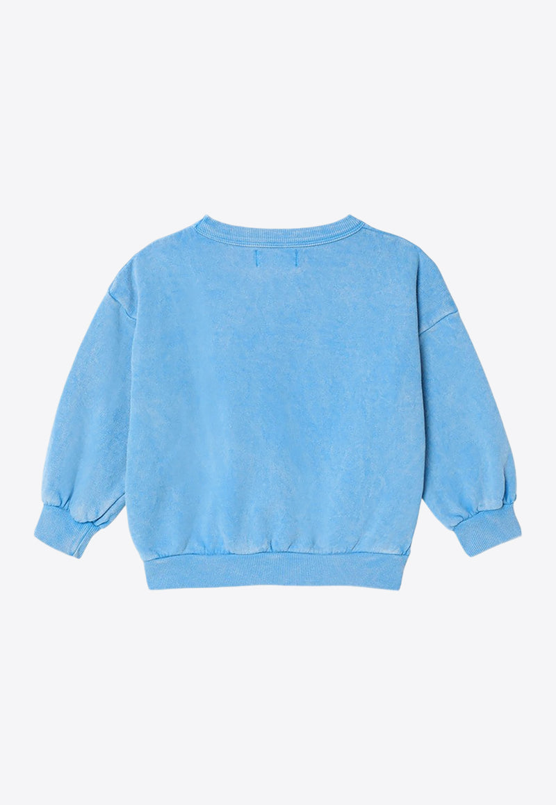 Bobo Choses Girls Beneath The Moon Sweatshirt Light Blue B224AC042CO/P_BOBO-451