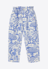 Bobo Choses Girls Wonderland Print Pants Light Blue B224AC098CO/P_BOBO-101