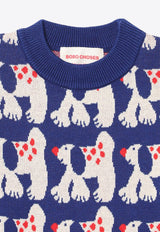 Bobo Choses Boys Fairy Dog Intarsia Knit Sweater Navy B224AC114CO/P_BOBO-199