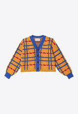 Bobo Choses Boys Madras Check Wool-Blend Cardigan Yellow B224AC122PL/P_BOBO-991