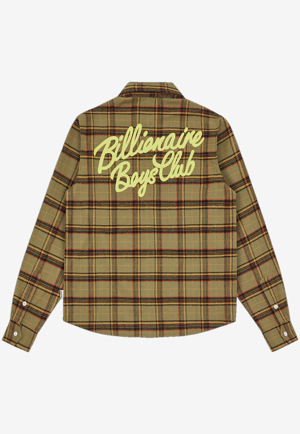 Billionaire Boys Club Logo Patch Checked Long-Sleeved Shirt Green B24240GREEN