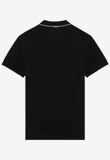 ZEGNA Embroidered Logo Polo T-shirt Black B746E7358A5/Q_ZEGNA-K09