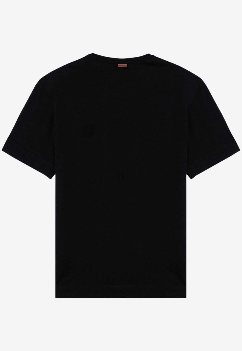 ZEGNA Logo Print Crewneck T-shirt Black B760E7360A5/P_ZEGNA-K09