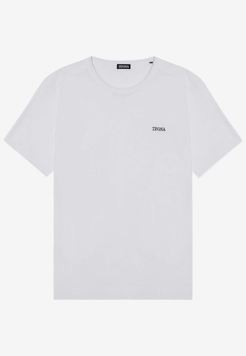 ZEGNA Logo Print Crewneck T-shirt White B760E7360A5/P_ZEGNA-N00