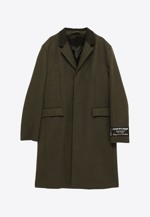 Acne Studios Single-Breasted Wool Blend Coat Green B90724WO/N_ACNE-AF7