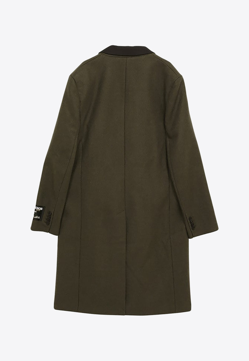 Acne Studios Single-Breasted Wool Blend Coat Green B90724WO/N_ACNE-AF7