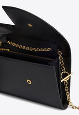 Patou Calf Leather Chain Clutch Bag Black BA013-5000BLACK