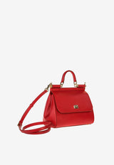 Dolce 
Gabbana Large Sicily Top Handle Bag in Dauphine Leather Red BB6002 A1001 80303