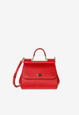 Dolce 
Gabbana Large Sicily Top Handle Bag in Dauphine Leather Red BB6002 A1001 80303