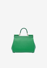 Dolce 
Gabbana Large Sicily Top Handle Bag in Dauphine Leather BB6002 A1001 87192 Green