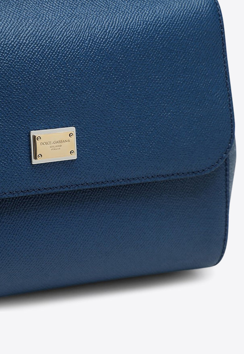 Dolce 
Gabbana Large Sicily Top Handle Bag in Dauphine Leather Blue BB6002A1001/O_DOLCE-87398