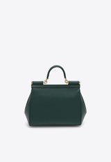 Dolce 
Gabbana Large Sicily Top Handle Bag in Dauphine Leather Dark Green BB6002A1001/O_DOLCE-87399