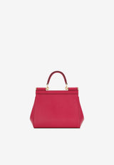 Dolce 
Gabbana Medium Sicily Top Handle Bag in Dauphine Leather Fuchsia BB6003 A1001 8I484