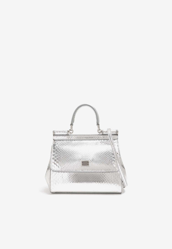 Dolce 
Gabbana Medium Sicily Top Handle Bag BB6003 A2F48 80998 Silver