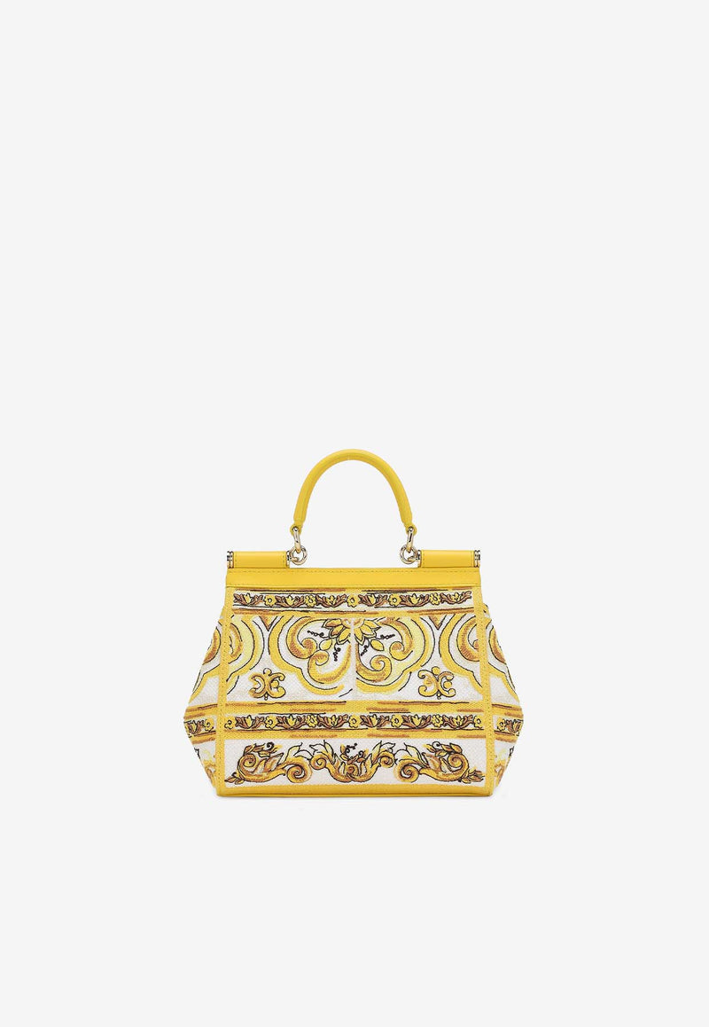 Dolce 
Gabbana Medium Sicily Majolica Top Handle Bag BB6003 AW050 HG3OB Yellow