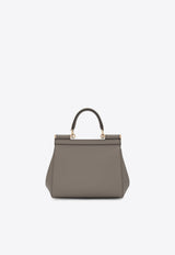 Dolce 
Gabbana Medium Sicily Leather Top Handle Bag Gray BB6003 B1001 80045