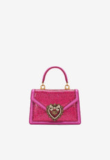 Dolce 
Gabbana Small Devotion Glittered Top Handle Bag Fuchsia BB6711 AP299 8L400