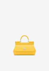 Dolce 
Gabbana Small Sicily Top Handle Bag in Dauphine Leather Yellow BB7116 A1001 80228