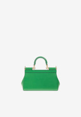 Dolce 
Gabbana Small Sicily Top Handle Bag in Dauphine Leather BB7116 A1001 87192 Green