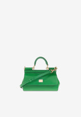 Dolce 
Gabbana Small Sicily Top Handle Bag in Dauphine Leather BB7116 A1001 87192 Green