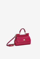 Dolce 
Gabbana Small Sicily Top Handle Bag in Dauphine Leather Fuchsia BB7116 A1001 8I484