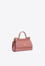 Dolce 
Gabbana Small Sicily Patent Leather Top Handle Bag Pink BB7116 B1471 80405