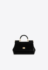 Dolce 
Gabbana Small Sicily Patent Leather Top Handle Bag Black BB7116 B1471 80999