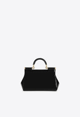 Dolce 
Gabbana Small Sicily Patent Leather Top Handle Bag Black BB7116 B1471 80999