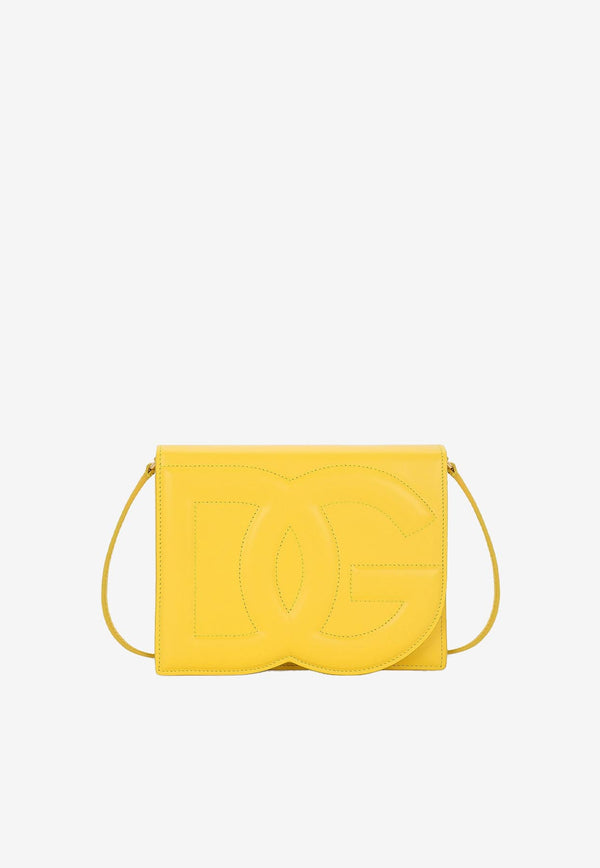 Dolce 
Gabbana DG Logo Crossbody Bag in Calf Leather Yellow BB7287 AW576 80205