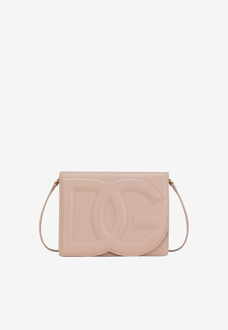 Dolce 
Gabbana DG Logo Crossbody Bag in Calf Leather Blush BB7287 AW576 80402