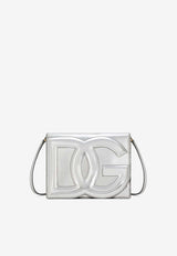 Dolce 
Gabbana Logo-Embossed Leather Crossbody Bag BB7287 AY828 80998 Silver