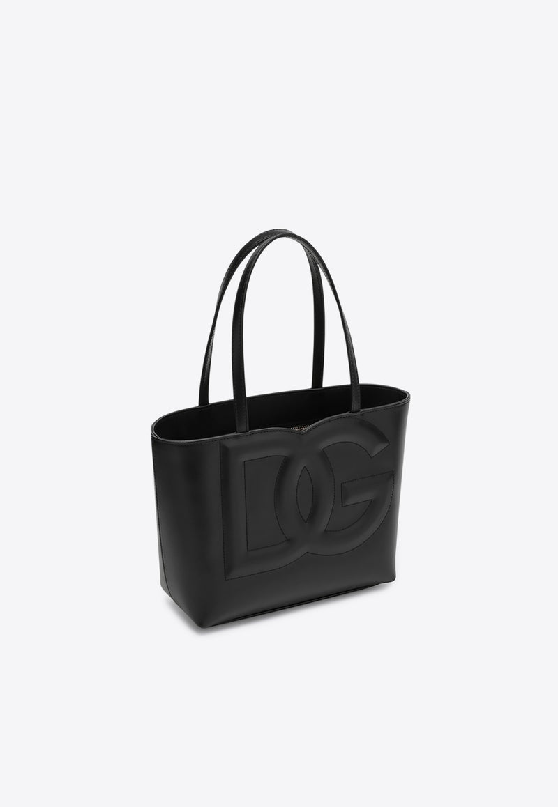 Dolce 
Gabbana Small DG Logo Calf Leather Tote Bag Black BB7337AW576/Q_DOLCE-80999