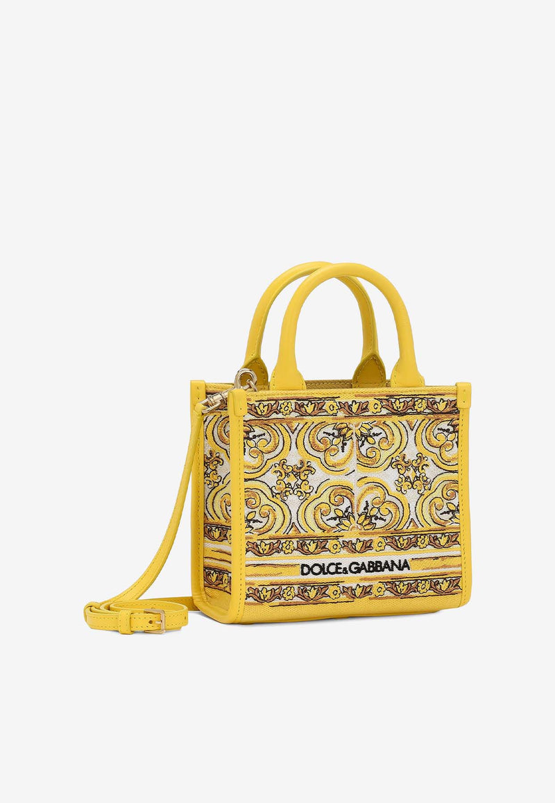 Dolce 
Gabbana Mini DG Majolica Embroidered Tote Bag BB7479 AW050 HG3OB Yellow