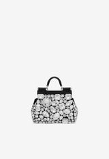 Dolce 
Gabbana Mini Sicily Crystal-Embellished Handbag BB7504 AP624 8S488 Black