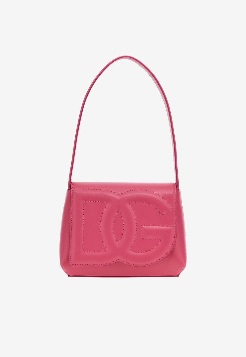 Dolce 
Gabbana DG Logo Shoulder Bag in Calf Leather Fuchsia BB7516 AW576 80441