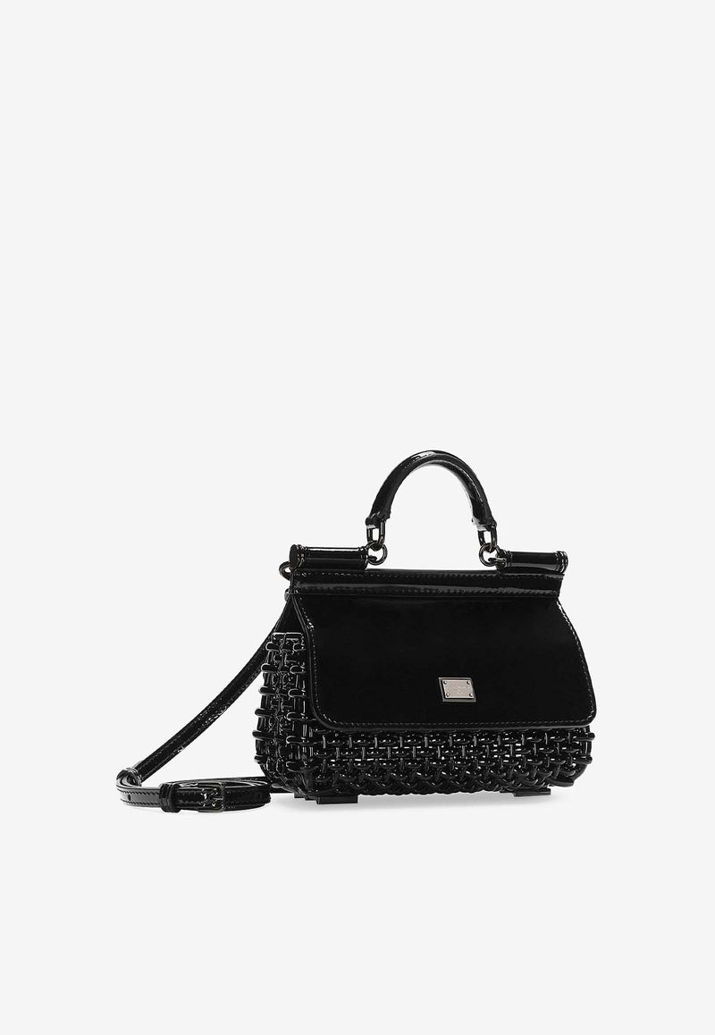 Dolce 
Gabbana Resin Sicily Box Top Handle Bag BB7606 AU648 8L250 Black