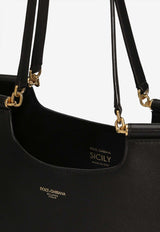 Dolce 
Gabbana Large Sicily Calf Leather Tote Bag Black BB7727 B7321 80999