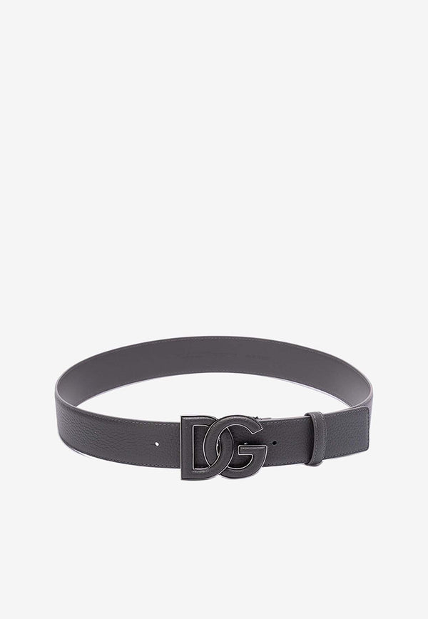 Dolce 
Gabbana DG Logo Calf Leather Belt Gray BC4675 AT489 80748