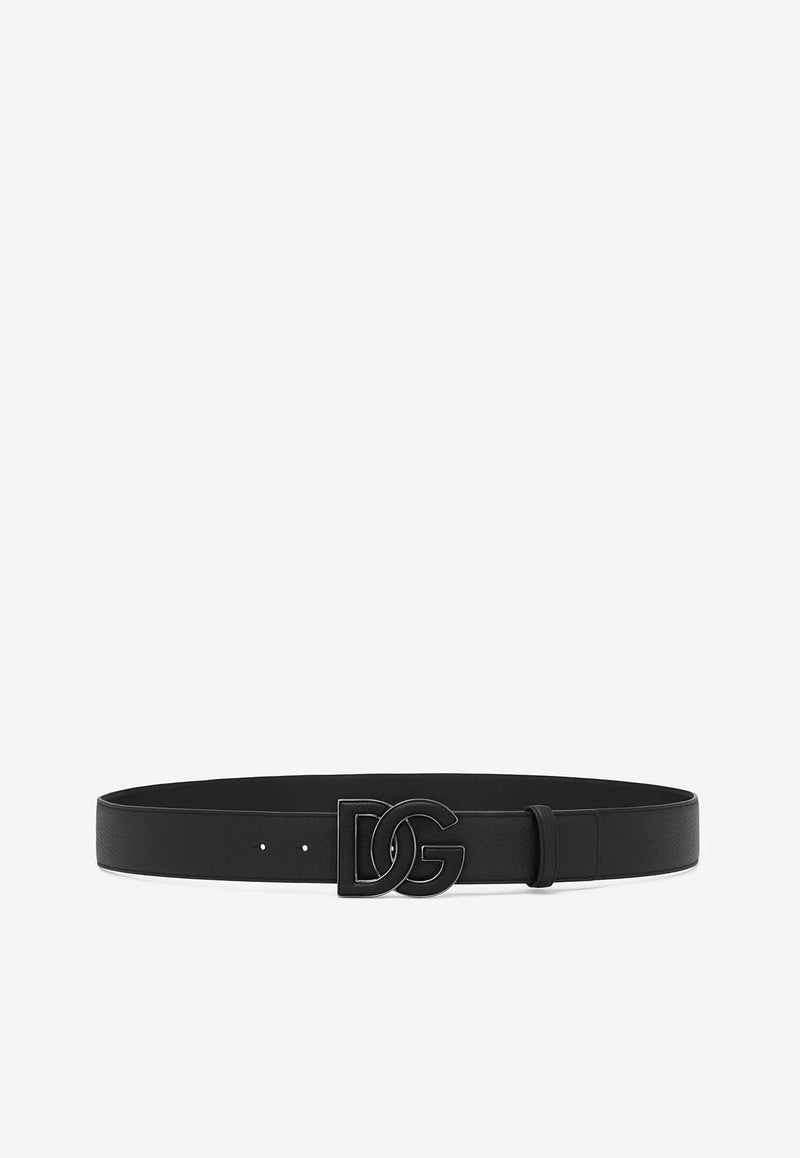 Dolce 
Gabbana DG Logo Calf Leather Belt Black BC4675 AT489 80999