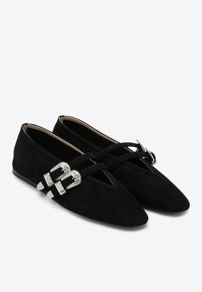 Le Monde Béryl Claudia Suede Ballet Flats Black BCSSUE/P_LEMOB-BLA