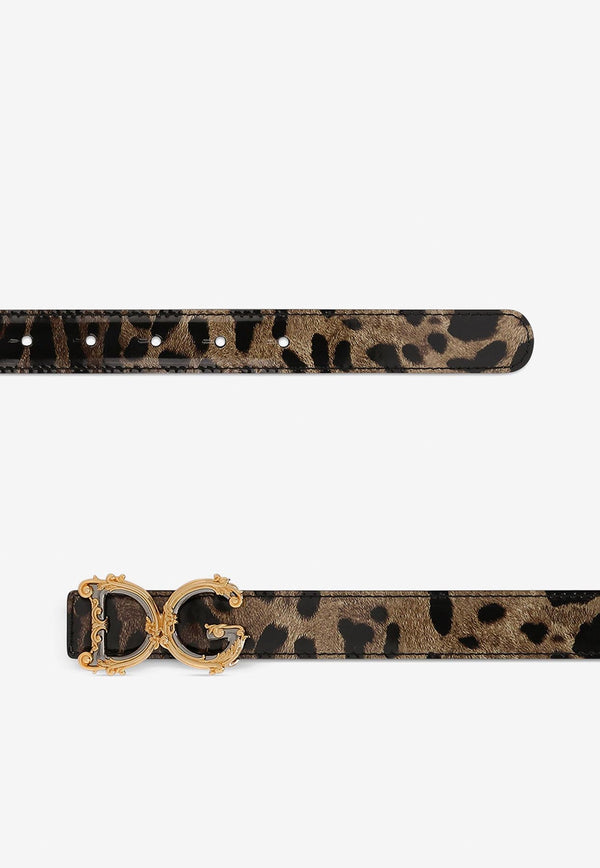 Dolce 
Gabbana DG Girls Leopard Print Belt Brown BE1348 AM568 HA93M