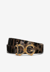 Dolce 
Gabbana DG Girls Leopard Print Belt Brown BE1348 AM568 HA93M