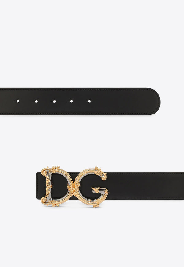 Dolce 
Gabbana Baroque DG Logo Leather Belt Belts Color