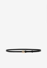 Dolce 
Gabbana DG Logo Leather Belt BE1588 AD986 8S070 Black