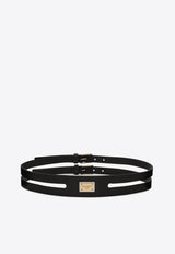 Dolce 
Gabbana Logo Tag Double Leather Belt Belts Color