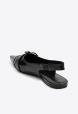 Givenchy Voyou Calf Leather Slingback Flats Black BE500SE28Z/P_GIV-001