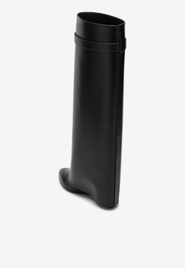 Givenchy Shark Lock Calf Leather Knee-High Boots Black BE702NE1NG/Q_GIV-001