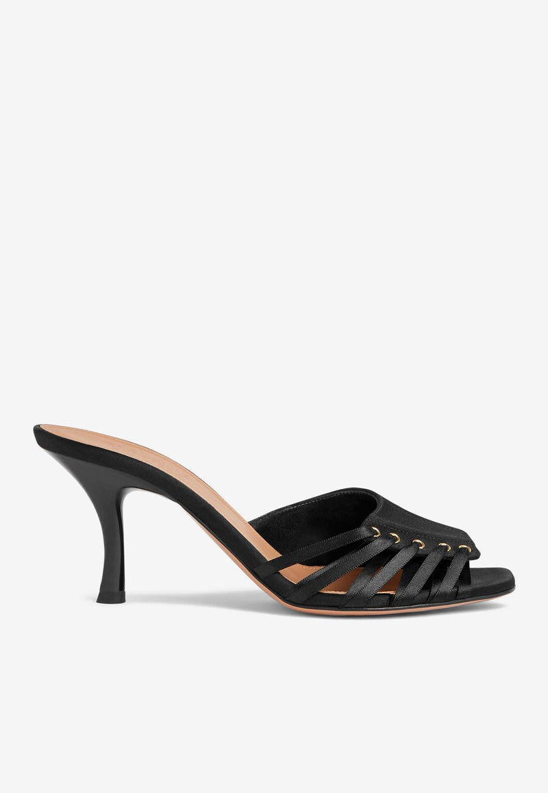 Malone Souliers Bexley 70 Satin Sandals BEXLEY 70-1 BLACK